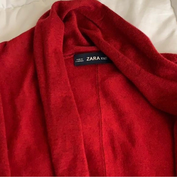 Zara Knit Belted Shawl Cardigan Small NWOT - Picture 6 of 7